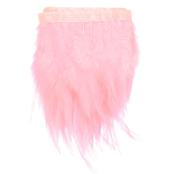 Uxcell Rooster Feather Trim Fringe, 2 Yards 3-5" Natural Fluffy Feather Trim for Crafting [Light Pink]