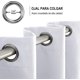 thumbnail image 4 of Cortinas Blackout para recamara o Sala 2 Paneles, Cortinas de oscurecimiento, con Ojales, Aislamiento Térmico y Reducción Ruido, Tela 100% Poliéster, Impermeable y Suave, Blanco, 52" x 84,Blanco, 4 of 7