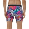 thumbnail image 4 of Picia Tropical Leaves Pattern Men's Athletic Long Leg Briefs , Performance Stretch Underwear，Moisture-Wicking, 4 of 7