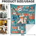 thumbnail image 6 of Miami Football Blanket Gifts, Football Style Throw Blanket for Football Fans, Super Soft Cozy Football Flannel Blanket for Bedroom Living Room 60"x50", 6 of 6