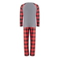 thumbnail image 6 of Christmas Family Matching Pajamas Set, Long Sleeve Santa Claus/Elk Print Tops with Plaid Pants, 6 of 10