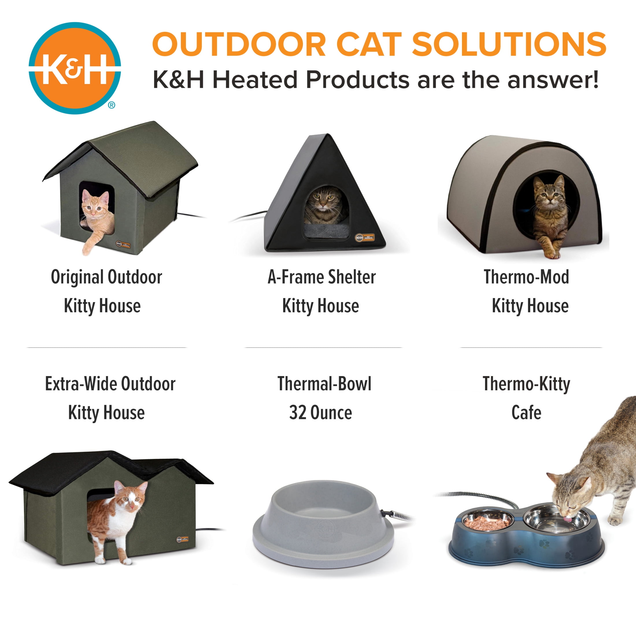 K＆H Manufacturing Mod Thermo-Kitty Shelter Gray 15-Inch by 21.5-Inch by 13-Inch 25 Watts by K＆H Manufacturing K\u0026H Pet Products Thermo Mod Kitty Shelter Waterproof Outdoor Heated Cats