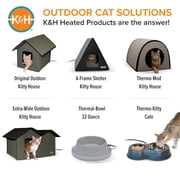 K&H Pet Products Heated Cat House for Outdoors Extra Wide Olive/Black 26.5 X 21.5 X 15.5 Inches