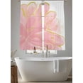 thumbnail image 6 of Sheer Curtains 72 Inches Long, Pink Gold Light Filtering Window Curtains for Living Room, Boho Modern Abstract Minimalist Aesthetic Flower Rod Pocket Voile Sheer Curtain Drapes, 52"W x 72"L, 2 Panels, 6 of 8