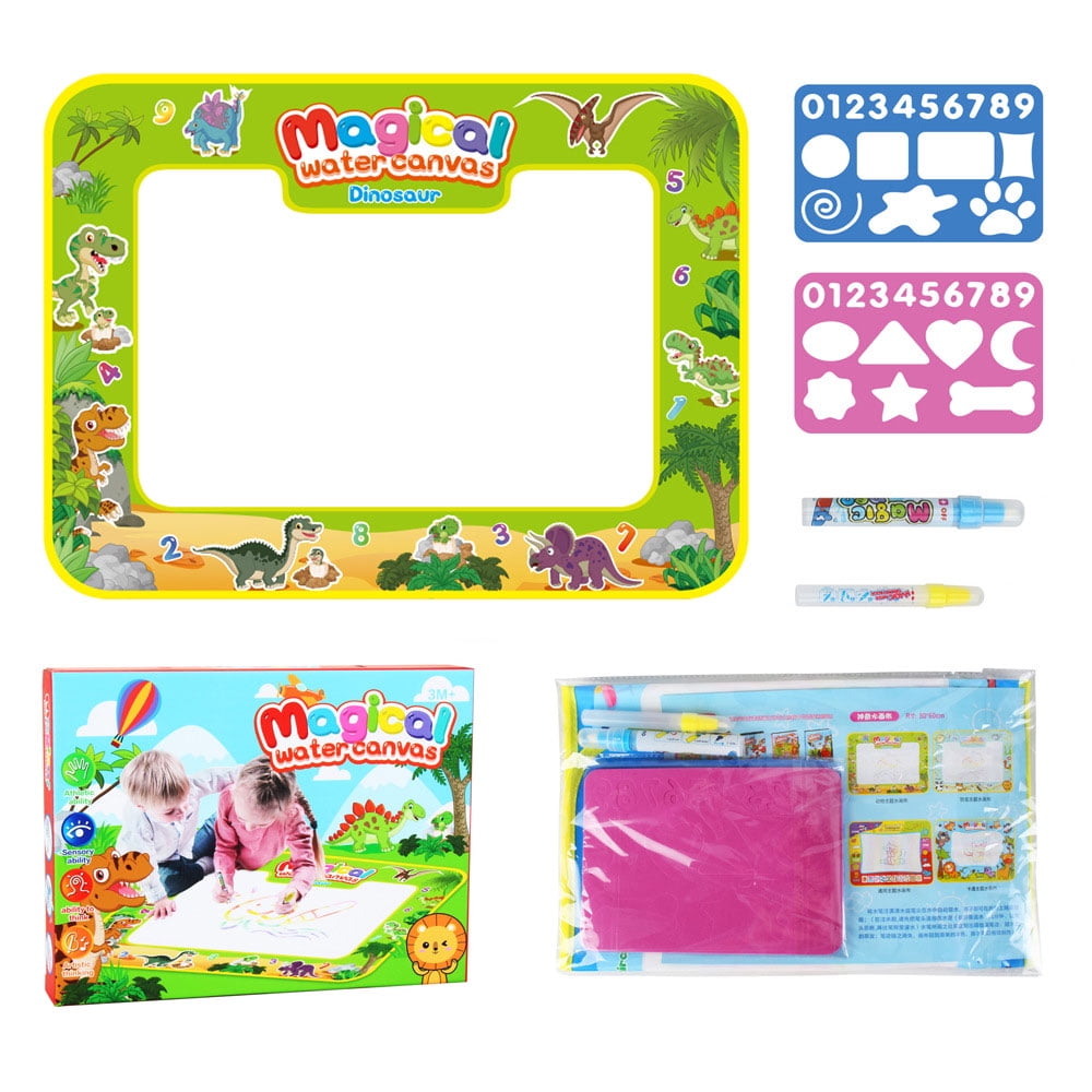 80*60cm Kid Child Reusable Educational Water Paint Mat Drawing Pad Toy Dinosaur 