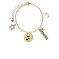 thumbnail image 2 of Delight Jewelry Goldtone Large Disc Letter - T - 3/4'' Goldtone Dream Big Charm Bracelet, 7.5+2" Extender, 2 of 4