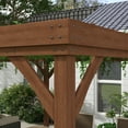 12' x 14' Outdoor Wood Pergola, Wooden Patio Pergola Gazebo for Climbing Plant Support, Garden,Brown