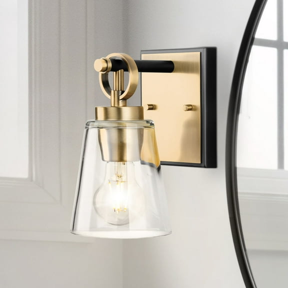 Luxury Classic Bath Light, Small Size: 9.125''H x 6.625''W, with Traditional Style Elements, Vintage Brass Finish, UHP4941 from the Norfolk Collection by Urban Ambiance