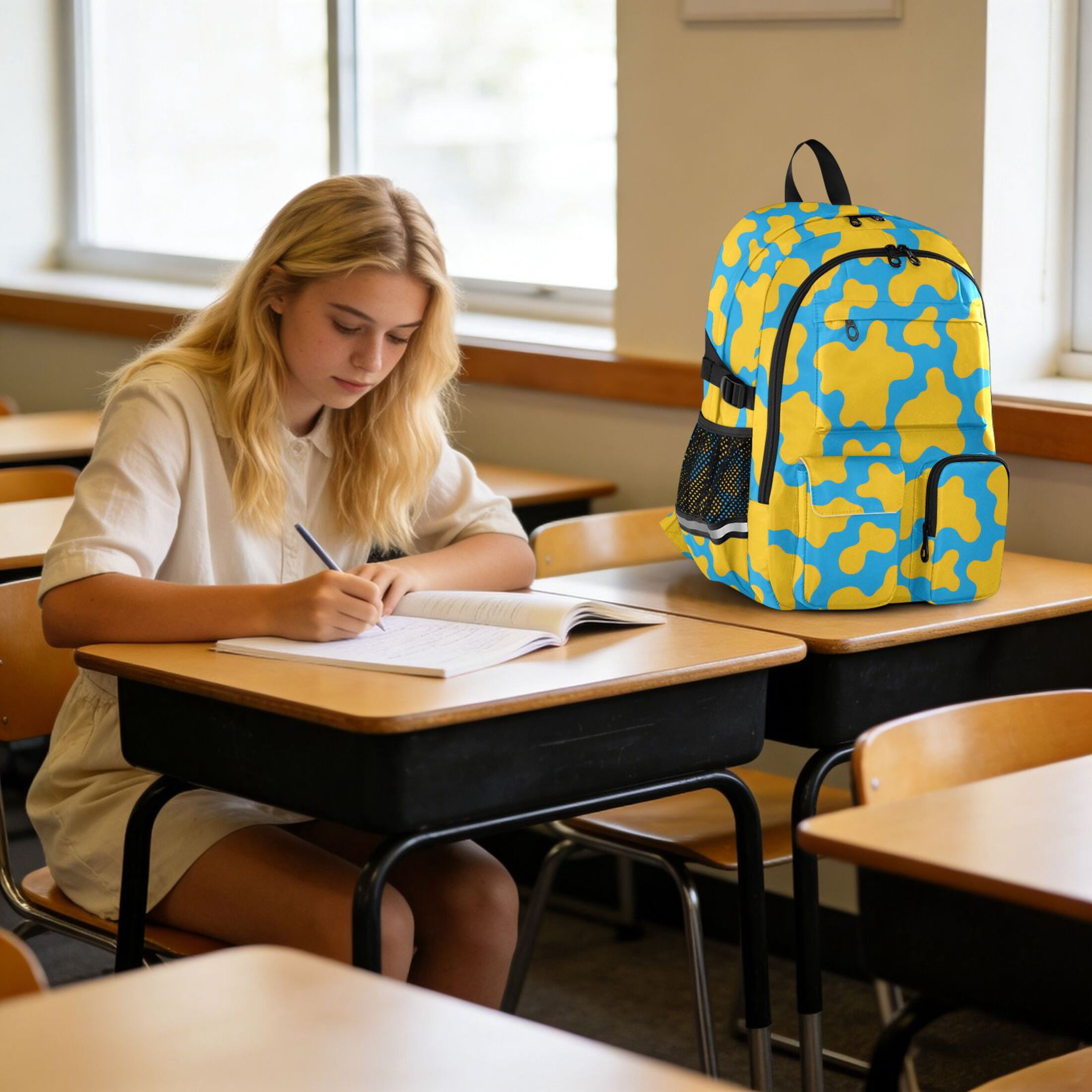 ALAZA Cow Print Student Backpack School Bookbag Large Laptop Daypack Travel Bag