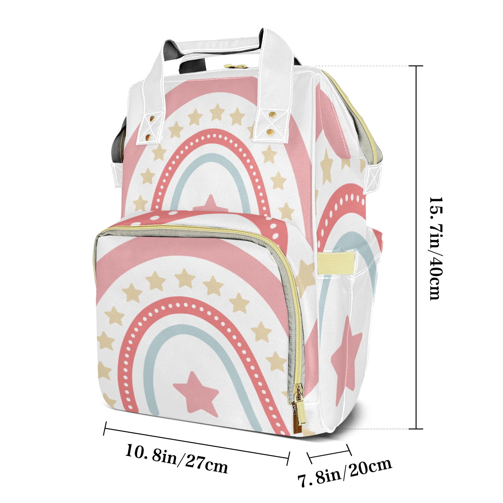 Rainbow Diaper Backpack – Large Capacity, Insulated Baby Bottle Pocket, Multifunctional Mommy Bag for Boys & Girls
