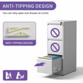 thumbnail image 4 of 3 Drawer Metal Vertical File Cabinet with Lock Office Home Steel Vertical File Cabinet for A4 Legal/Letter Size, 4 of 5