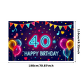 thumbnail image 2 of Neon Style 40th Birthday Banner Colorful Balloons Bunting Party Background Decor Photography Props Birthday Decoration Party Supplies, 2 of 7
