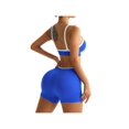 thumbnail image 4 of Brassiere And Shorts Set Sports Bras For Women Halter Strap Quick-Drying Sports Underwear Set, Shock-Absorbing, Cushioned Yoga Bra, Outdoor Running And Fitness Wear Royal blue S, 4 of 5