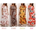 thumbnail image 3 of Vestido bohemio de mujer con volantes y hombros descubiertos, estampado de leopardo floral, cinturón Abanopi Amarillo/Extragrande, 3 of 7