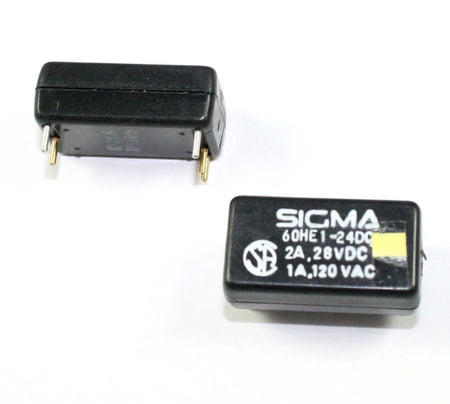 97B002 SPDT 120VAC-1A Sigma # 60HE1-24DC Relay 24VDC coil 28V PCB mount 