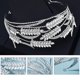 thumbnail image 3 of Tocado de boda para novia - Joyería para el cabello Diadema de boda Tiara Hoja Diadema Corona Tiara Nupcial Tocado de plata, 3 of 6