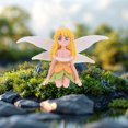 thumbnail image 4 of LABSERRON 3Pcs Details Blue Yellow Brown Assorted Color Fairy Figurine Home Decor Item 3.42X2.16X1.10In, 4 of 8