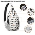 thumbnail image 2 of Sling Backpack,Halloween Happy Halloween Pumpkins and Spiders Sling Bag with Water Bottle Holder,Waterproof Sling Bag for Men/Women with Headphone Jack for Hiking,Travel, 2 of 6