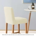 thumbnail image 5 of Plaid Bar Stool Covers, Stretch Barstool Slipcover Furniture Chair Seat Cover Elastic Dining Chair Covers Removable Washable for Short Back Chair-Light Grey-Set of 4, 5 of 7