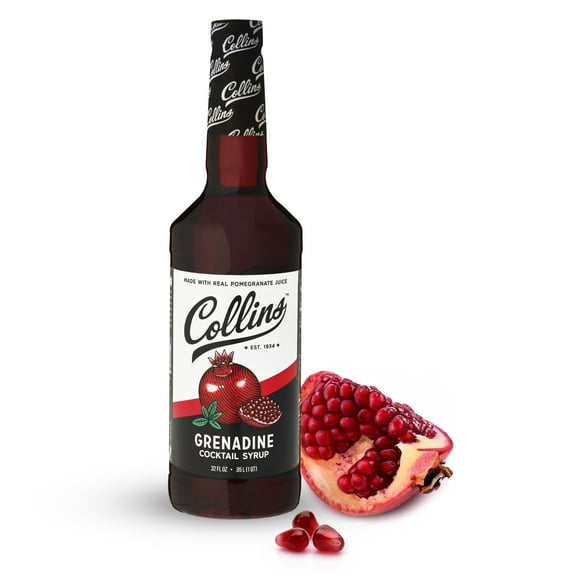 Collins Grenadine Syrup for Cocktails, Dessert, Baking, Home Bar Gifts 32oz