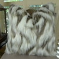 thumbnail image 1 of Thomas Collection Ivory Beige Gray Luxury Fox Faux Fur Throw Pillow - 17405, 1 of 4