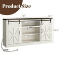 thumbnail image 2 of ChVans TV Stand for TVs up to 75", 66" Farmhouse Entertainment Center with Storage Cabinets, Sliding Barn Doors and Power Outlets, Rustic Media TV Console Table for Living Room, White, 2 of 10