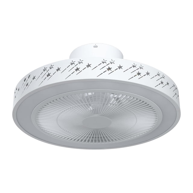 B Remote Control Led Ceiling Fan With Light 3 Wind Levels 3 Color Temperatures Low Profile Enclosed Blades For Bedroom Dimmable Quiet Low Noise Safe