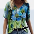 thumbnail image 5 of Birdeem Mode Femme Blouse à Manches Courtes Imprimée Col en V T-Shirt d'Été, 5 of 5