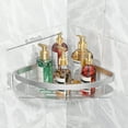 thumbnail image 3 of Corner Shower Caddy Adhesive Shower Shelf Corner No Drilling Bathroom Shower Organizer Storage Rack (2-Pack, Silver), 3 of 8