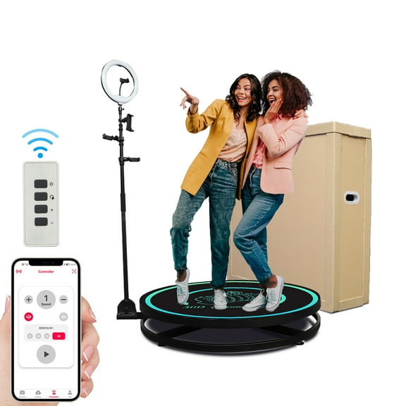 HARZHI 360 Photo Booth Remote Control / APP Switch Control,Black (26.8 Inches Honeycomb Case)