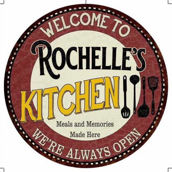 Rochelle's Kitchen 14" Round Metal Sign Bar Game Room Wall Decor 100140040445