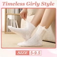 thumbnail image 3 of Bocaoying 12 Pairs Women's Ruffle Lace Socks, White Frilly Cute Lettuces Socks Sheer Socks for Women with Bow & Heart, Sweet Lolita Thin Casual Socks, Y2K Styles Casual Socks for Daily Wear, 5-10, 3 of 7