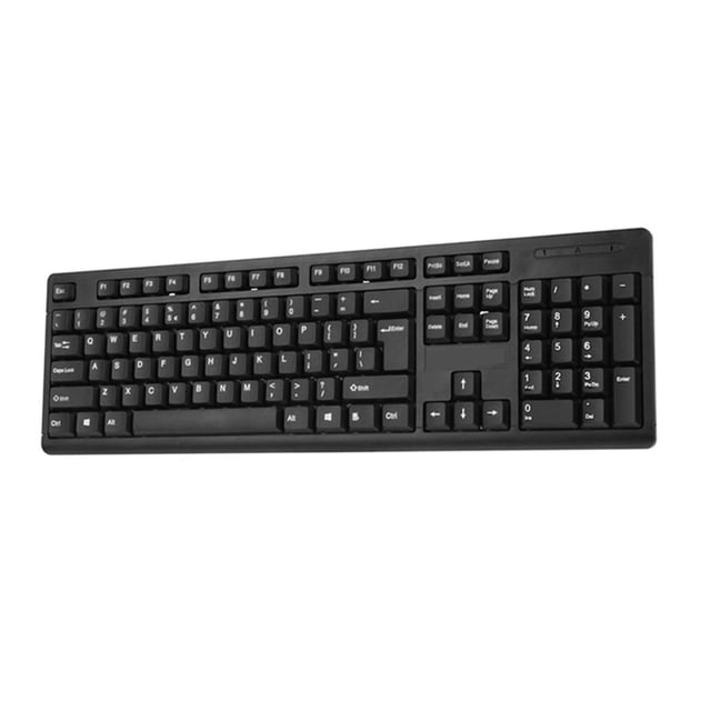 Teclado con cable USB de 104 teclas, teclado profesional para computadora, plug and play, color negro, para escribir en PC, juegos y oficina