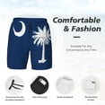 thumbnail image 3 of Mens South Carolina Flag Swimming Trunks with Compression Liner Beach Quick Dry Swim Shorts, 3 of 6