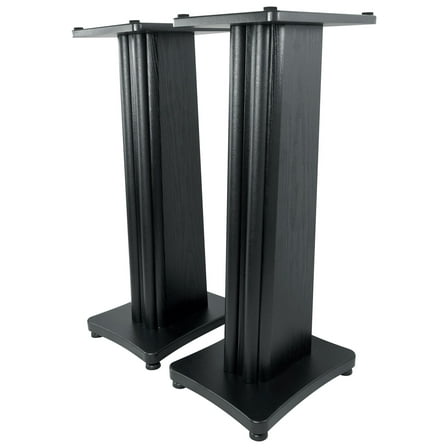 (2) Rockville SS28B Black Wood Grain 28" Speaker Stands Fits Yamaha MS101-4