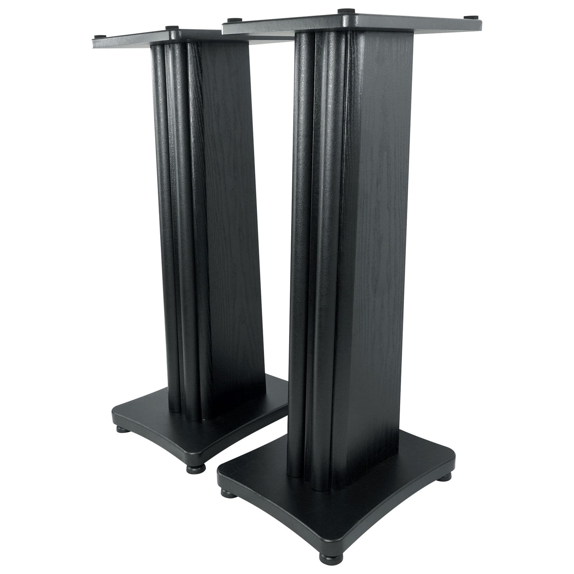 2) Rockville SS28B Premium Black Wood Grain 28" Home Speaker Stands Up to 100Lbs