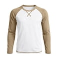 thumbnail image 5 of Men's Long Sleeve Raglan T-Shirt Cotton Blend Pullover Top | Crewneck Solid Athletic Fit Quick Dry Activewear for Casual Daily Gym Workout Running Sports Layering Style | Zenithor,White 3XL, 5 of 8