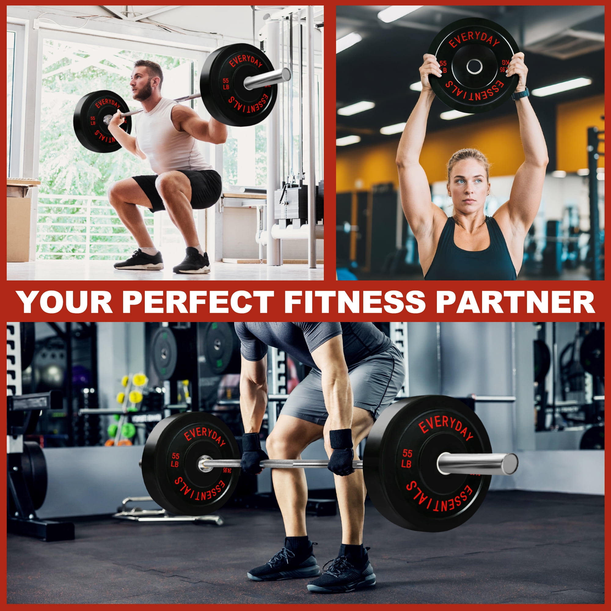 Sprint Demon 2" Olympic Bumper Weight Plates，with Steel Hub，Black & Colour Options, Multiple Weights & Sets，for Home Gym Strength Training