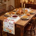 thumbnail image 2 of Pumpkins Fall Table Runner - 72 Inch Long Thanksgiving Harvest Maple Wooden Plaid Cotton and Linen Blended Dress Scarves Farmhouse Table Runner for Kitchen Dining, Coffee Table, 13" x 72", 2 of 8