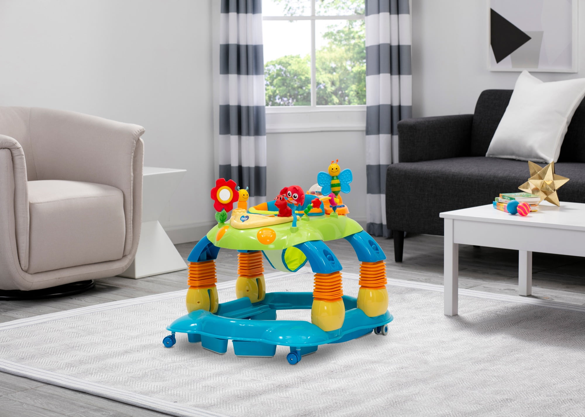 Delta Children Lil’ Play Station 4-in-1 Activity Walker, Blue