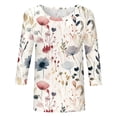 thumbnail image 4 of Wangmeiwg Womens Top 3/4 Sleeve Summer Slim Fit Top Round Neck Slim Fit Half Sleeve T Shirt Shirt Spring Shirt Casual T Shirt Spandex Tee, 4 of 4