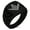 Black, variant on Stainless Steel Freemasons Masonic Eye of Providence Chevron Pattern Biker Style Polished Ring