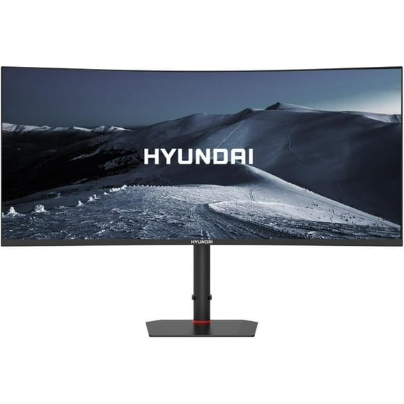 HYUNDAI HY View 34” Gaming Monitor Curvo R1000, 3440x1440p, 180Hz, 1ms (MPRT), GTG 4ms, OD 4ms, HDMI x2, DP x2, HDMI Incluido - Negro