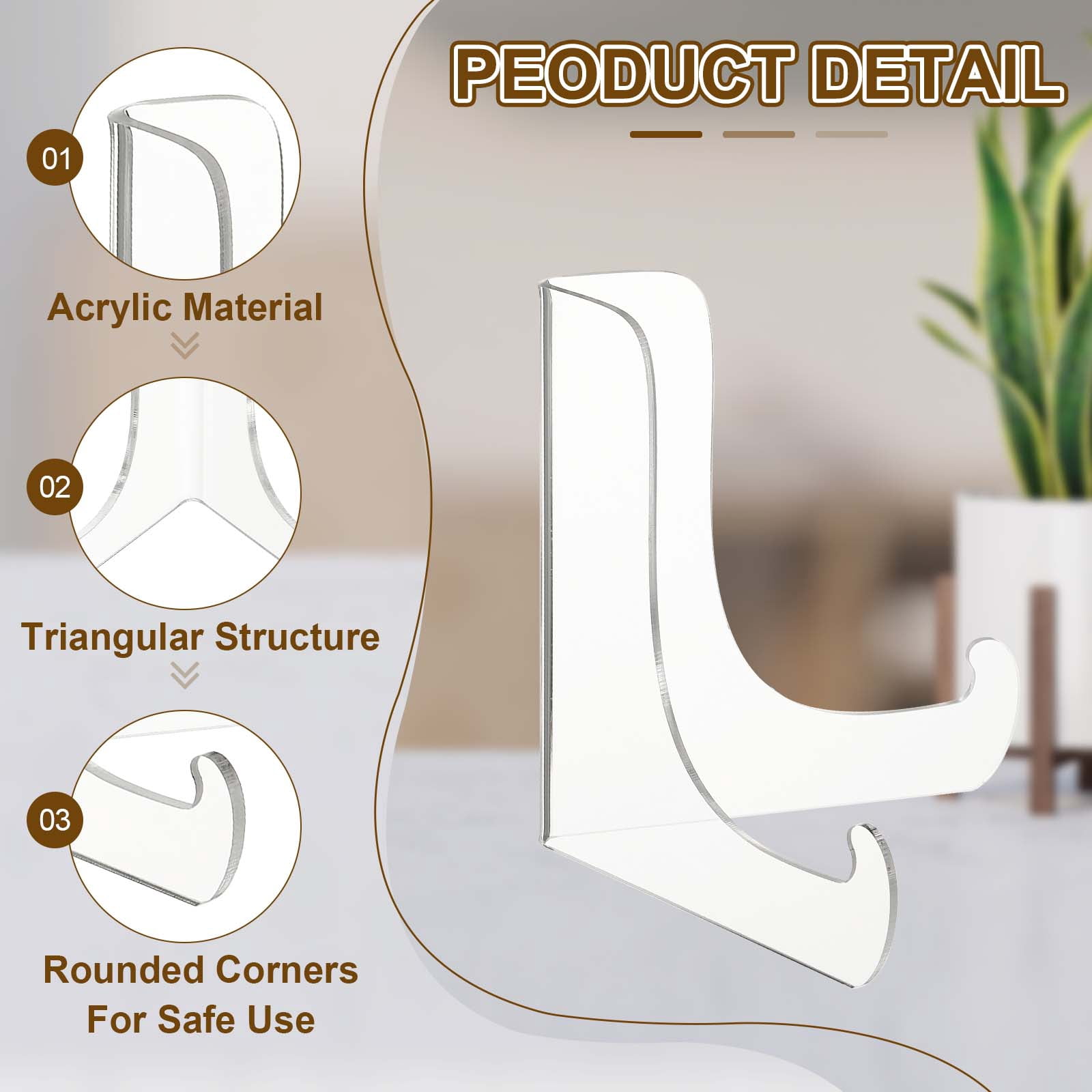 Uxcell 6 Inch Acrylic Plate Display Stand, 2 Pack Large Clear Easel Plate Holder Picture Stands for Display Frames Card Picture CD Book Challenge Coin(Tripod)