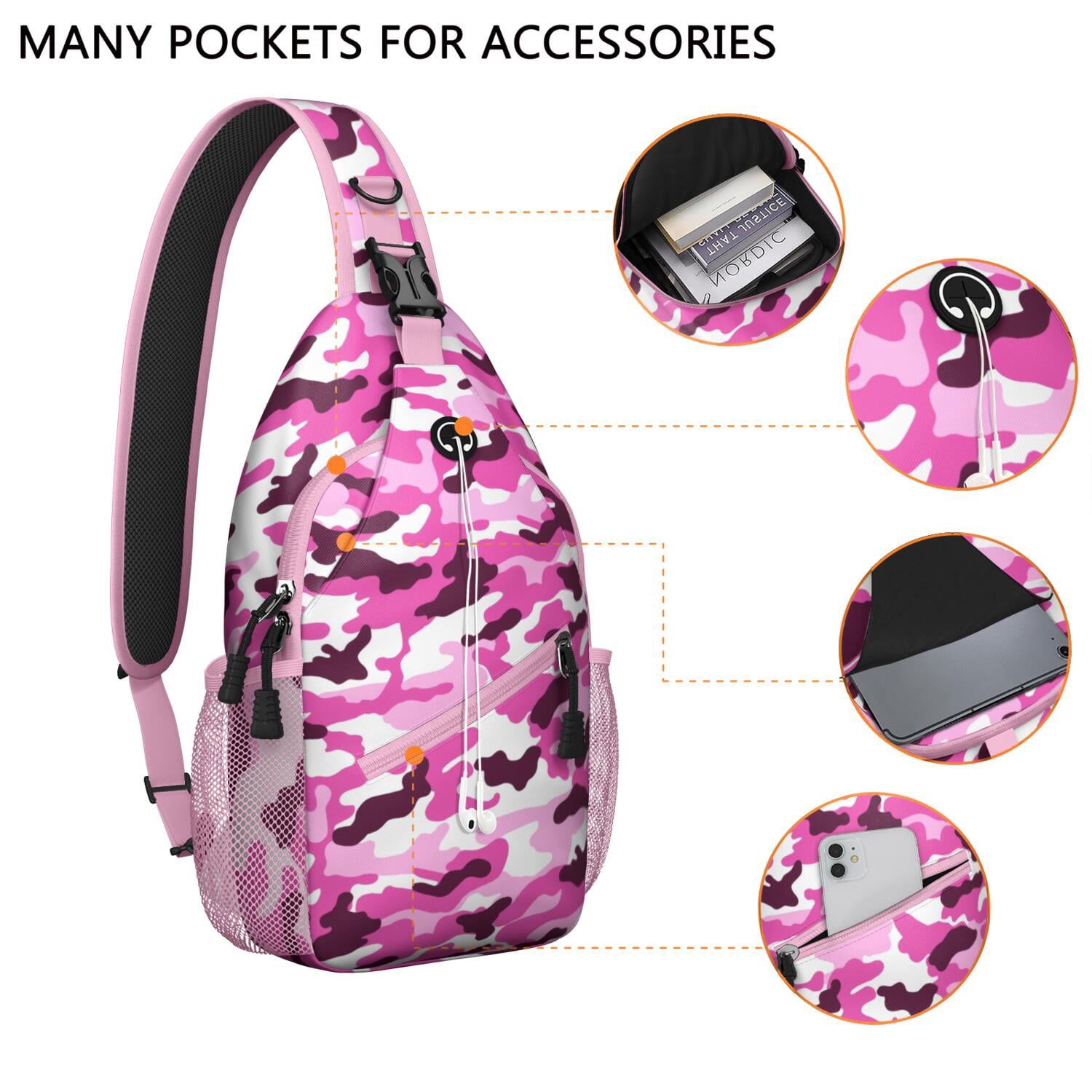 Military Camouflage Sling Bag for Men & Women - Tactical Army Crossbody Chest Bag with Anti-Theft Design - Spacious & Organized Travel Daypack for Hiking, Biking, Outdoor Adventures