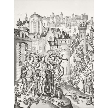 Siege Of A Town Defended By The Burgundians Under Charles Vi After A Miniature From The Chroniques Of Monstrelet From Science And Literature In The Middle Ages By Paul Lacroix Published London 1878