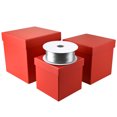 thumbnail image 4 of Homeford Nested Square Gift Boxes, Red, 5-inch, 6-inch, 7-inch, 3-piece, 1.5-inch Silver Satin Ribbon, 4 of 4