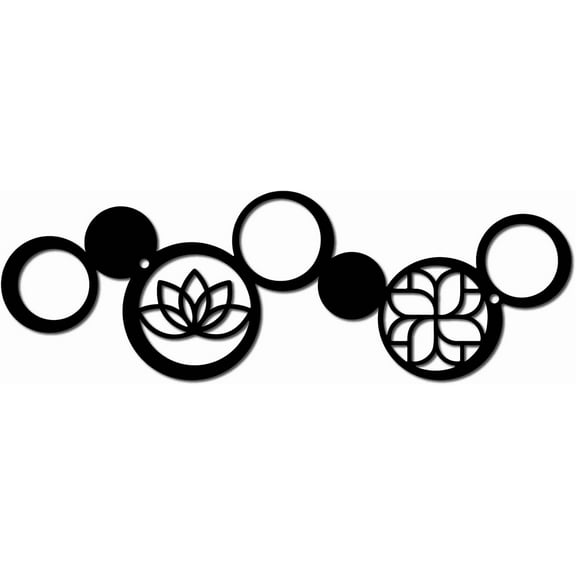 Ring Metal Wall Decor Metal Wall Art Wall Hanging Ornament Minimalist Design Decoration Iron Round Wall Art Small Simple for Living Room Kitchen Garden Home Modern 11.8x3.9 Inch Black for diy