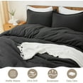 thumbnail image 3 of PHF 3-Piece Waffle Weave Comforter Set King Size, Lightweight Comfy Bedding Set for All Season, Ultra Soft Textured 1 Comforter with 2 Pillow Shams, Black, 3 of 7