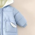 thumbnail image 4 of Baby Girls Boys Long Sleeve Warm Romper Dinosaur Hooded Fleece Lined Jumpsuit Comfortable Snowsuit for Outdoor, 4 of 6
